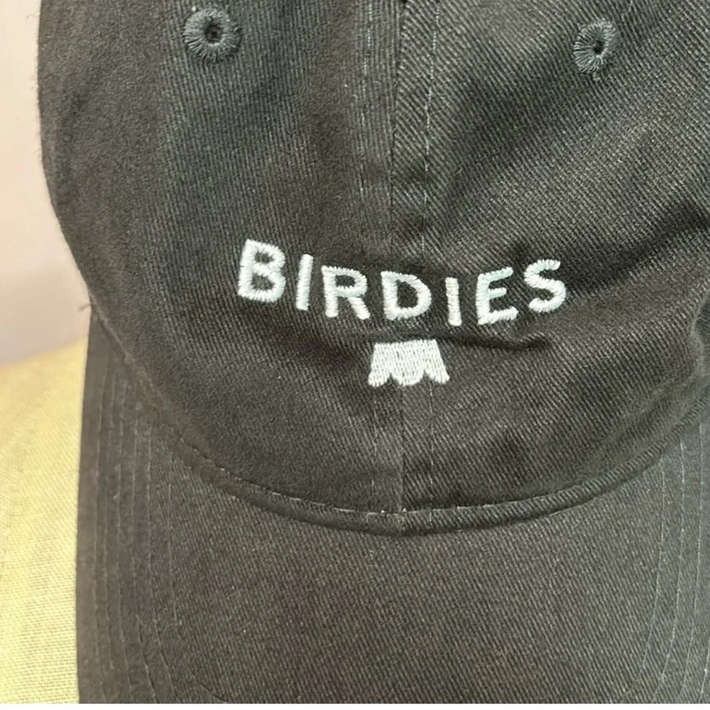 Birdies Black Twill Embroidered Cap - BIRDIES
